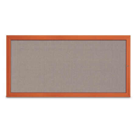 United Visual Products Slim Enclosed Corkboard, 24"x36", Gold Alum Frame/Cobalt UVEB2436-GOLD-COBACC
